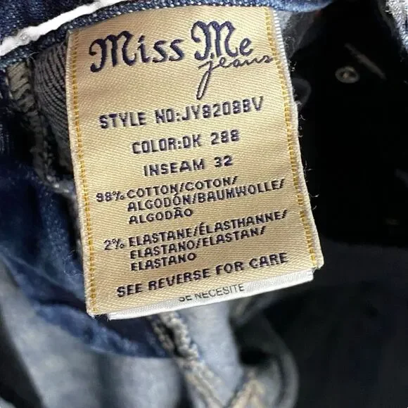 Miss Me Women's Blue Boot Cut Jeans with Gold Embroidery - Picture 11 of 13